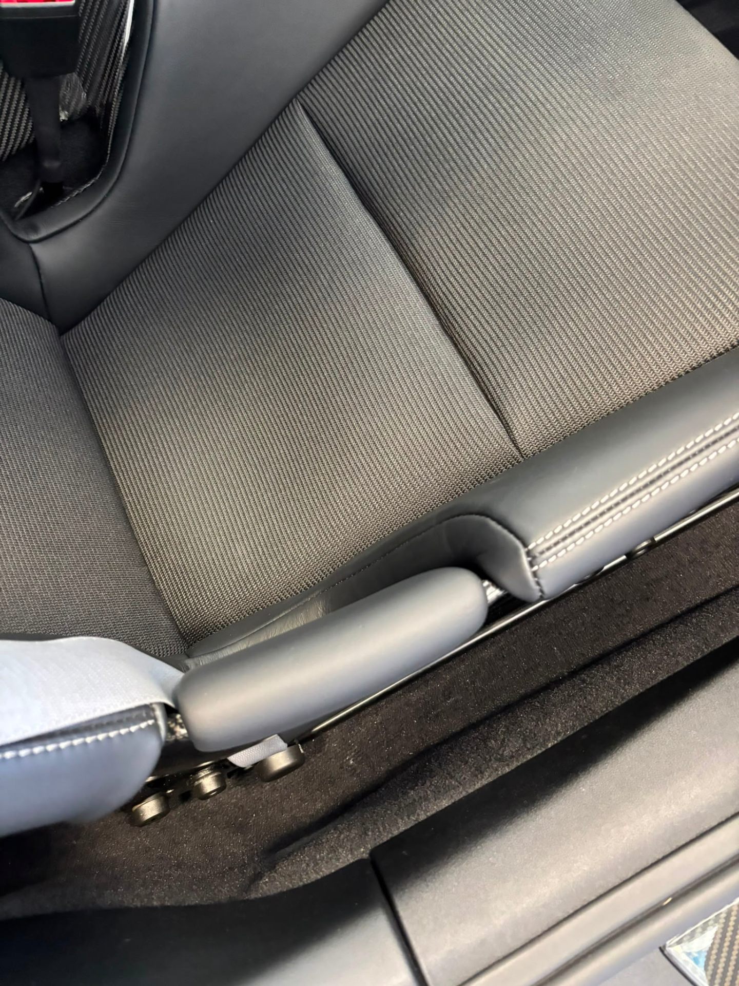 Interior SMART repair on car seat fabric and leather trim completed