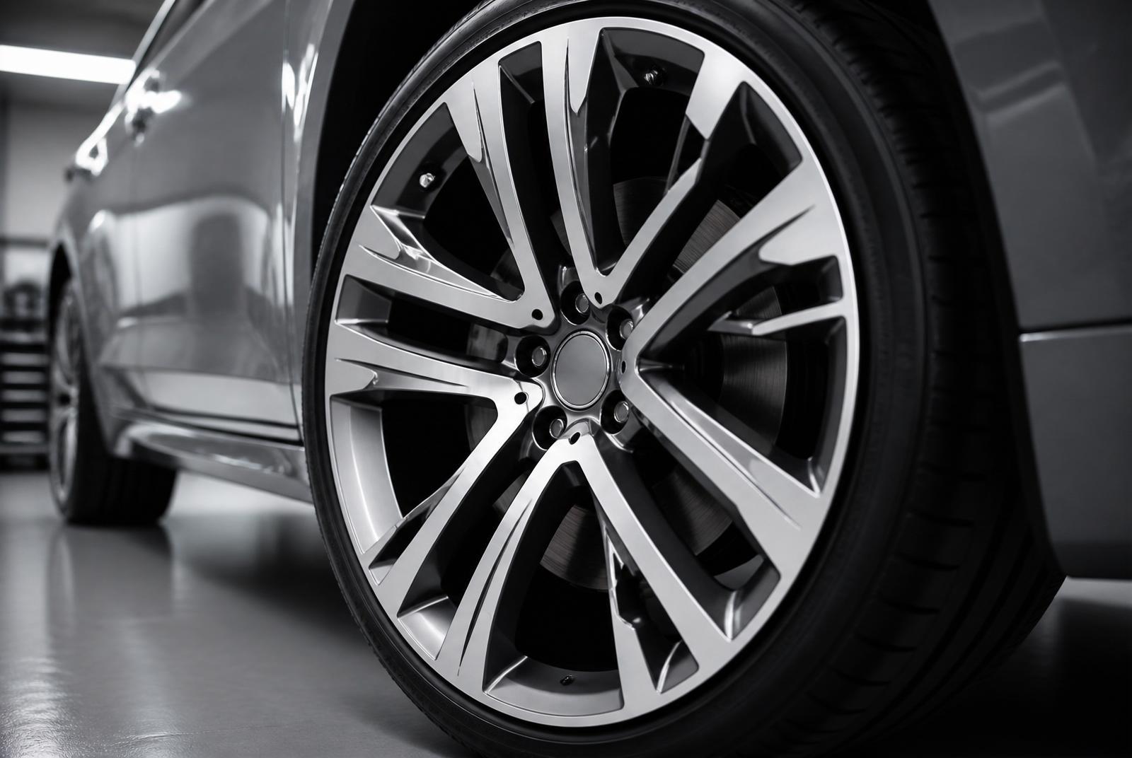 Diamond-cut alloy wheel with machined lathe-turned finish